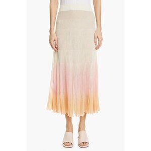 JACQUEMUS Women's Helado Pleated Ombre Maxi Skirt Size 34 In Beige